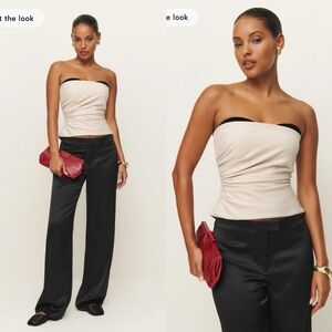 NWT Reformation Haylee Top in Cream - Strapless Tube Top Size 6